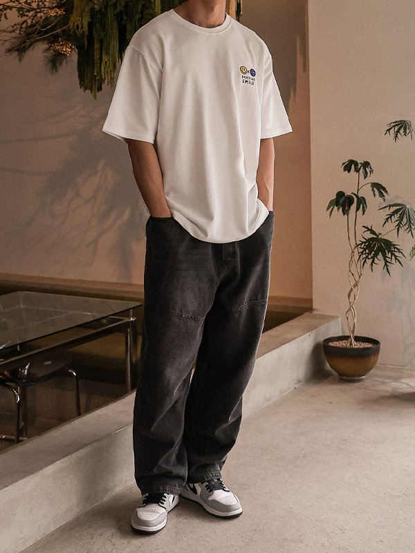 (XL-6XL)<BR>파코야 standard fit denim banding pants RA-1081