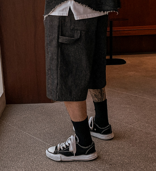 (L-5XL)<BR>푸기카 Bermuda denim banding shorts