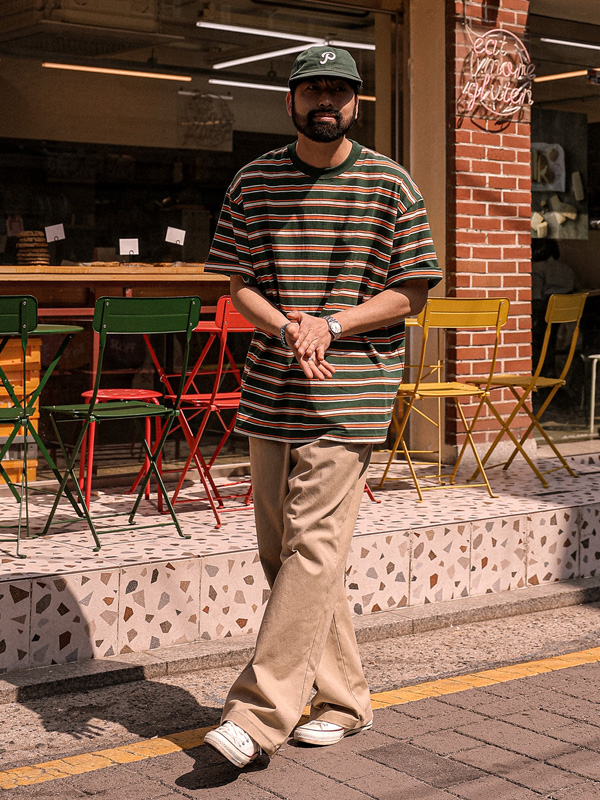 (XL-6XL)<br>모티키오 stripe Short T shirts