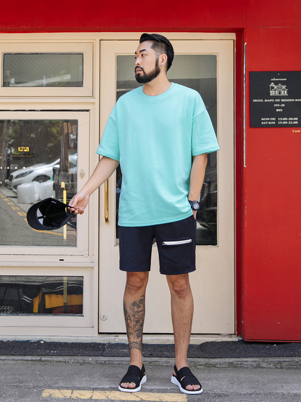 (L-5XL)<br>꼭필요해 Short T shirts<br><font color="#fb5ec9"><B>[1+1]</B></font>