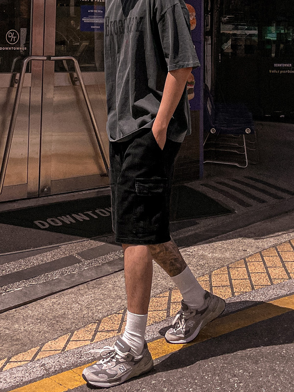 (XL-6XL)<BR>타바오트 Cargo denim Banding Shorts