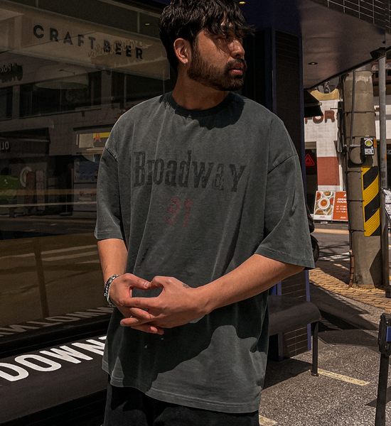 (XL-6XL)<BR>브로드리 pigment Short T shirts