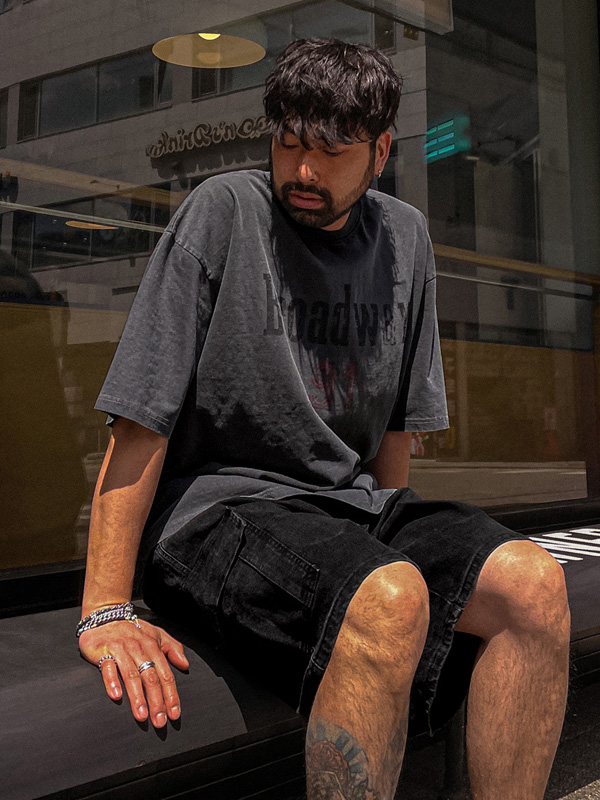 (XL-6XL)<BR>브로드리 pigment Short T shirts