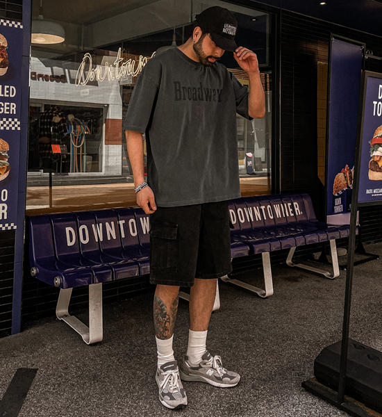 (XL-6XL)<BR>브로드리 pigment Short T shirts