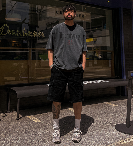 (XL-6XL)<BR>브로드리 pigment Short T shirts