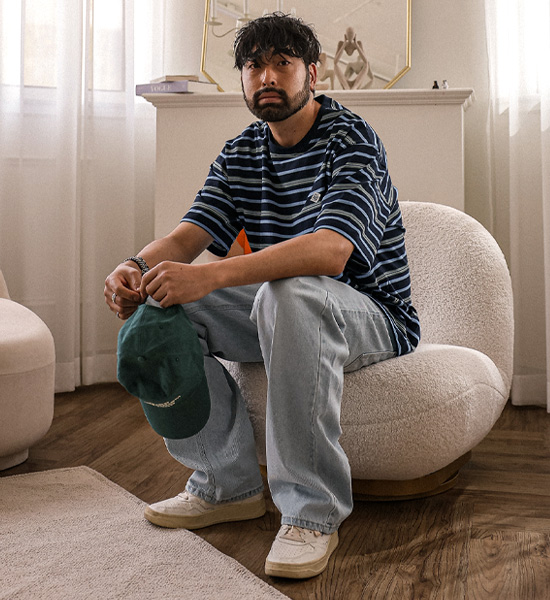 (L-5XL)<BR>바츠카시 stripe Short T shirts