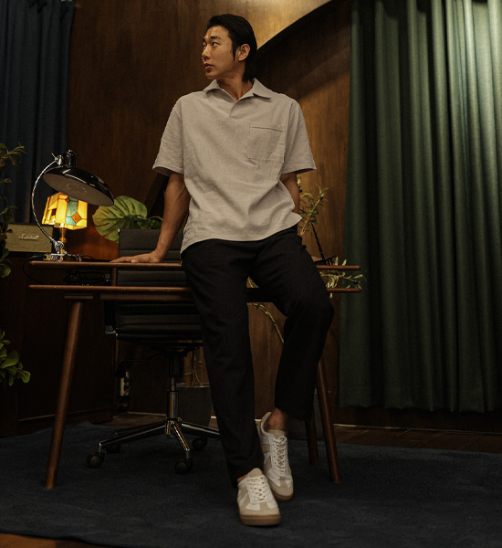 (L-5XL)<br>순간적인 linen open collar