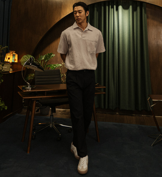 (L-5XL)<br>순간적인 linen open collar