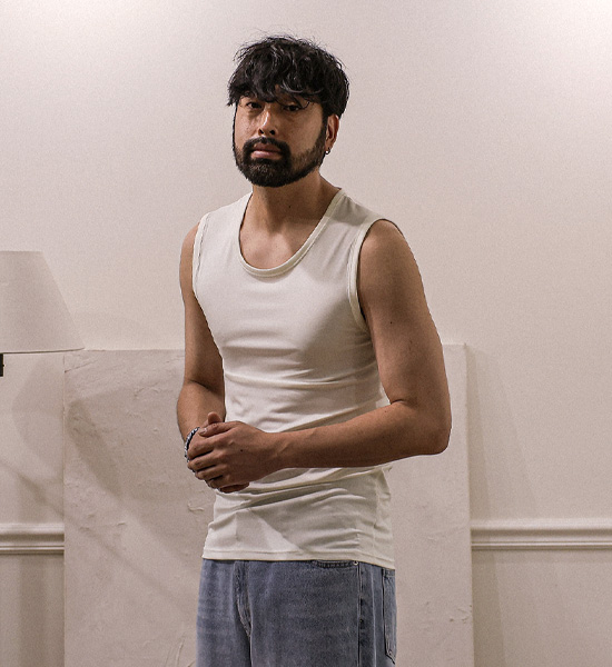 (L-5XL)<br>타노로니 ribbed sleeveless shirt T023