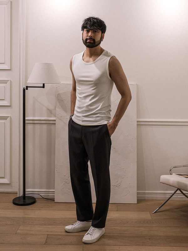 (L-5XL)<br>타노로니 ribbed sleeveless shirt T023