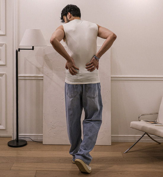 (L-5XL)<br>타노로니 ribbed sleeveless shirt T023