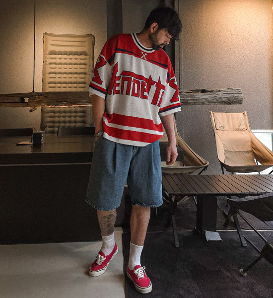 (XL-6XL)<BR>파트로브 short-sleeved knitwear
