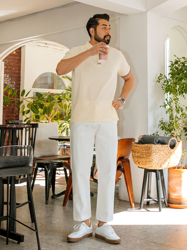 (L-6XL)<br>모닝커피 short-sleeved collar T-shirt