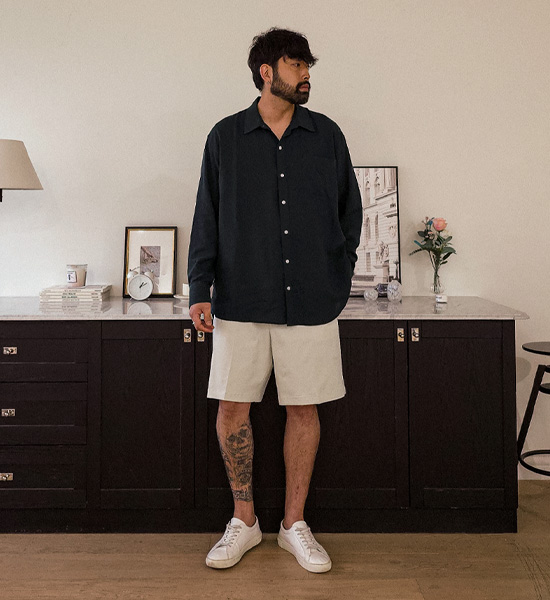 (L-5XL)<br>피아자노 a linen shirt N006