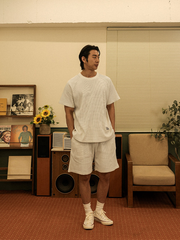 (XL-6XL)<br>바라우타 Waffle short-sleeved T-shirt SET002-T