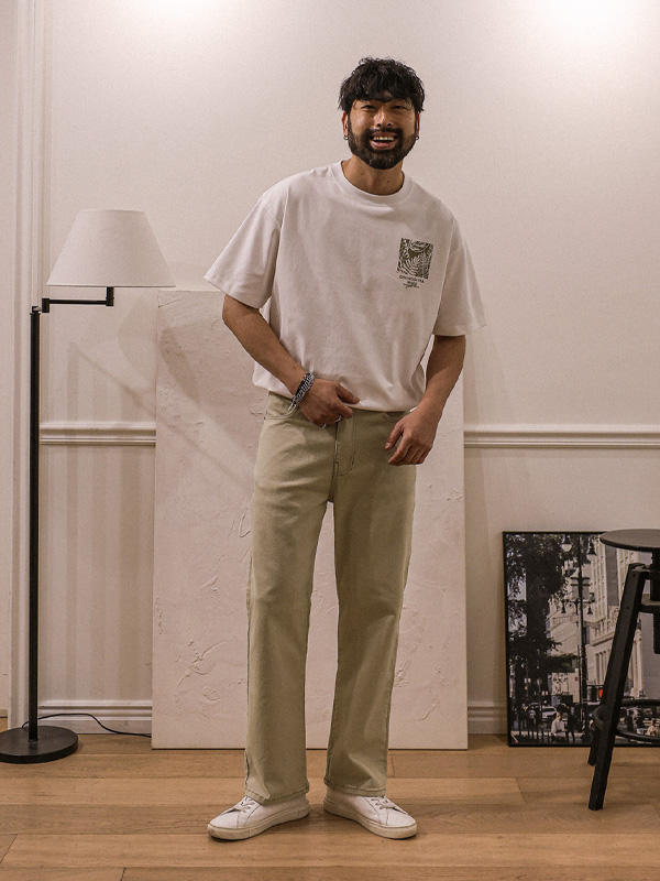 (L-6XL)<BR>로자렌 standard fit cotton pants P006<br><font color="#098a09"><B>Select length (Basic,Long+10cm)</B></font>