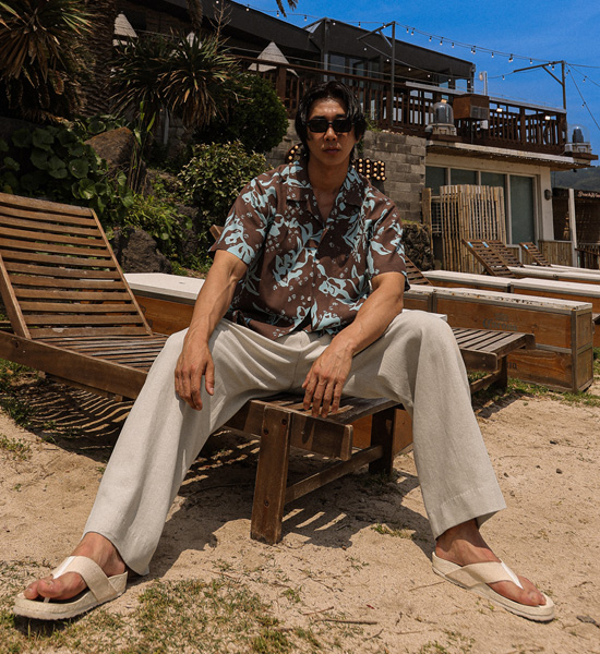 (XL-6XL)<br>리오세아 Linen Open Collar short-sleeved shirt N008