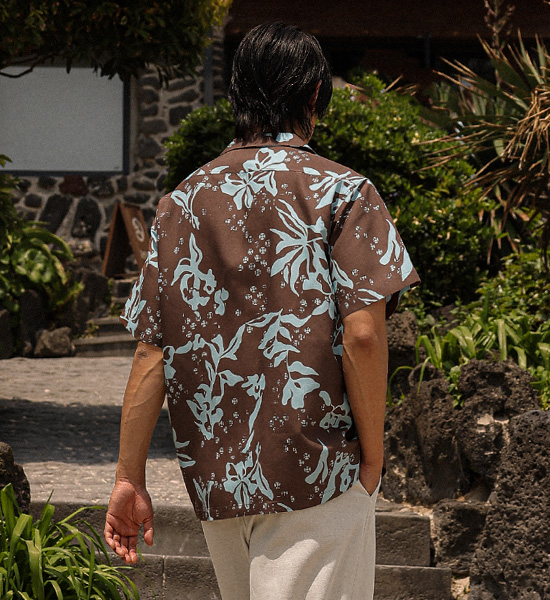 (XL-6XL)<br>리오세아 Linen Open Collar short-sleeved shirt N008