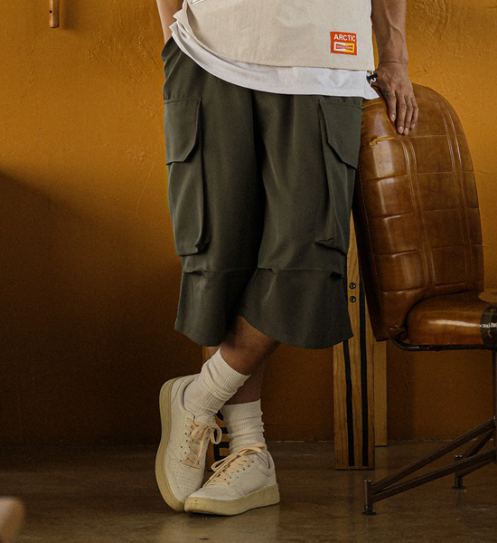 (XL-6XL)<BR>미슈콜 Bermuda cargo banding shorts