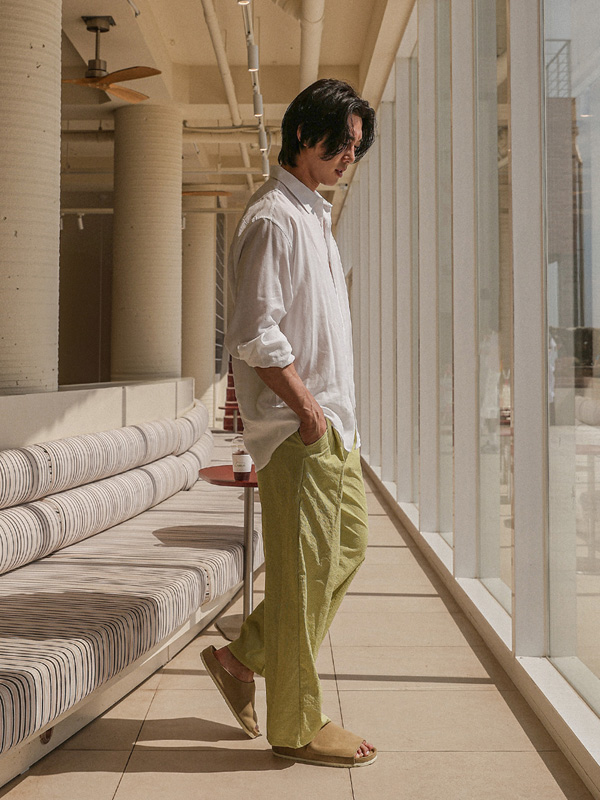 (L-5XL)<br>피아자노 a linen shirt N006