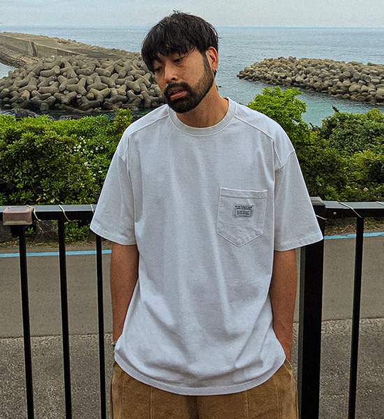 (L-5XL)<BR>루아코 pigment incised short-sleeved T-shirt T016