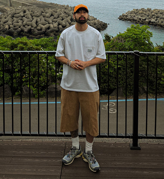 (L-5XL)<BR>루아코 pigment incised short-sleeved T-shirt T016