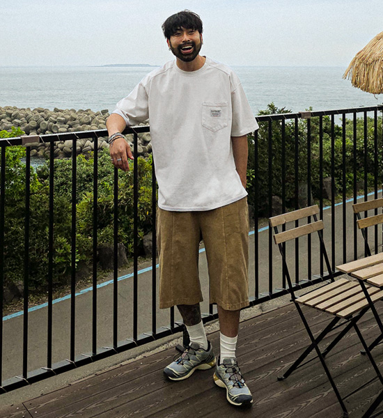 (L-5XL)<BR>루아코 pigment incised short-sleeved T-shirt T016