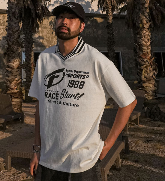 (XL-6XL)<br>트란카스 Open Collar Short T shirts T031