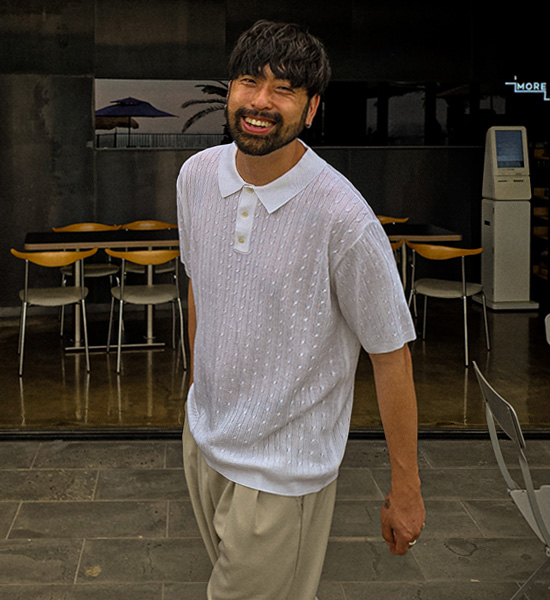 (L-5XL)<br>마그타르 short-sleeved collar knitwear S003