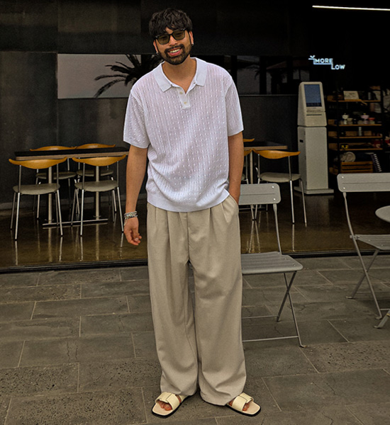 (L-5XL)<br>마그타르 short-sleeved collar knitwear S003