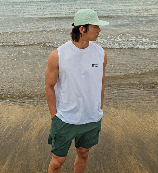 (L-5XL)<BR>서퍼클럽 rash guard sleeveless shirt T035