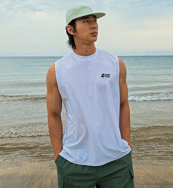 (L-5XL)<BR>서퍼클럽 rash guard sleeveless shirt T035