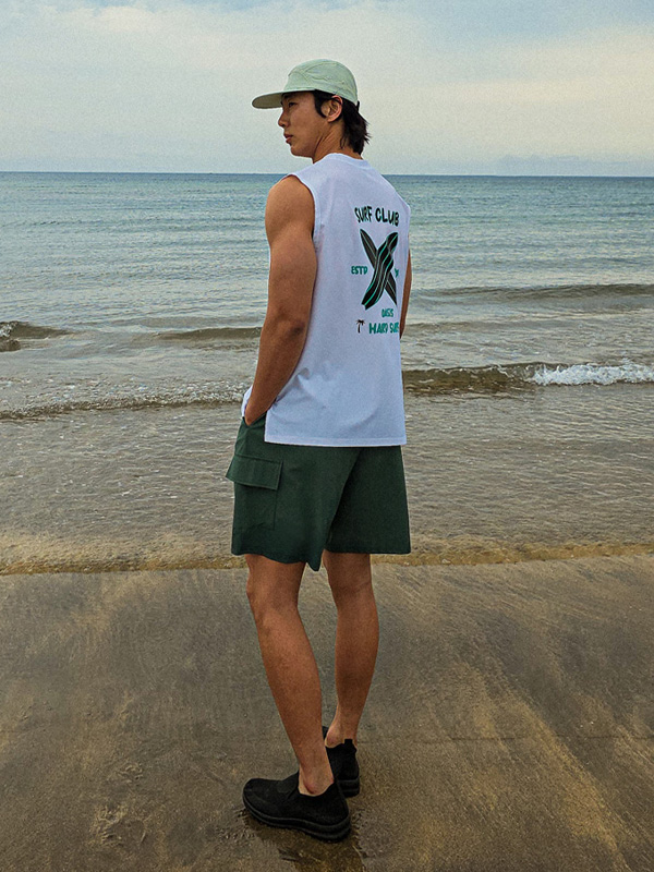(L-5XL)<BR>서퍼클럽 rash guard sleeveless shirt T035