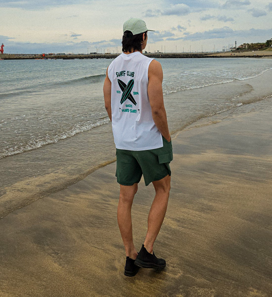 (L-5XL)<BR>서퍼클럽 rash guard sleeveless shirt T035