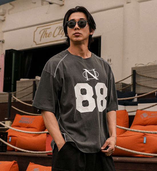 (XL-6XL)<br>아라로스 pigment short-sleeved rugby shirt T039