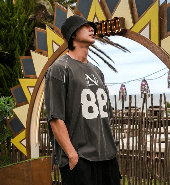 (XL-6XL)<br>아라로스 pigment short-sleeved rugby shirt T039