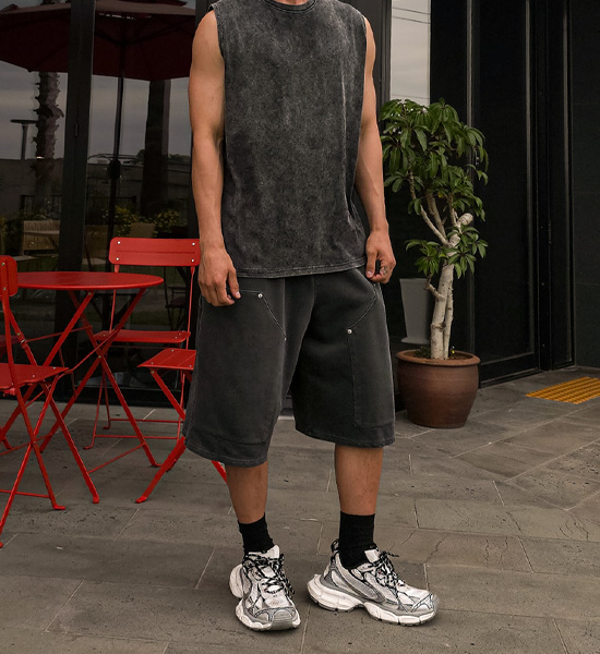 (XL-6XL)<br>그란하 pigment Bermuda Banding Shorts P007