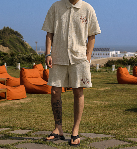 바르카우 타올지 short-sleeved shirt+로히야 타올지 Banding Shorts