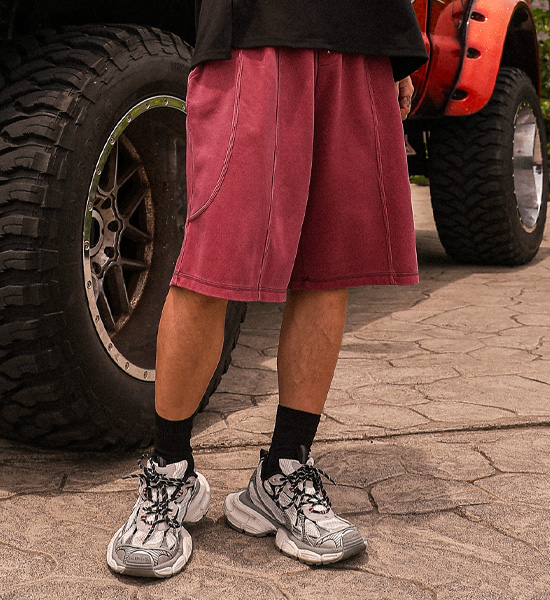(XL-6XL)<BR>밀킨빌 pigment  Bermuda Banding Shorts