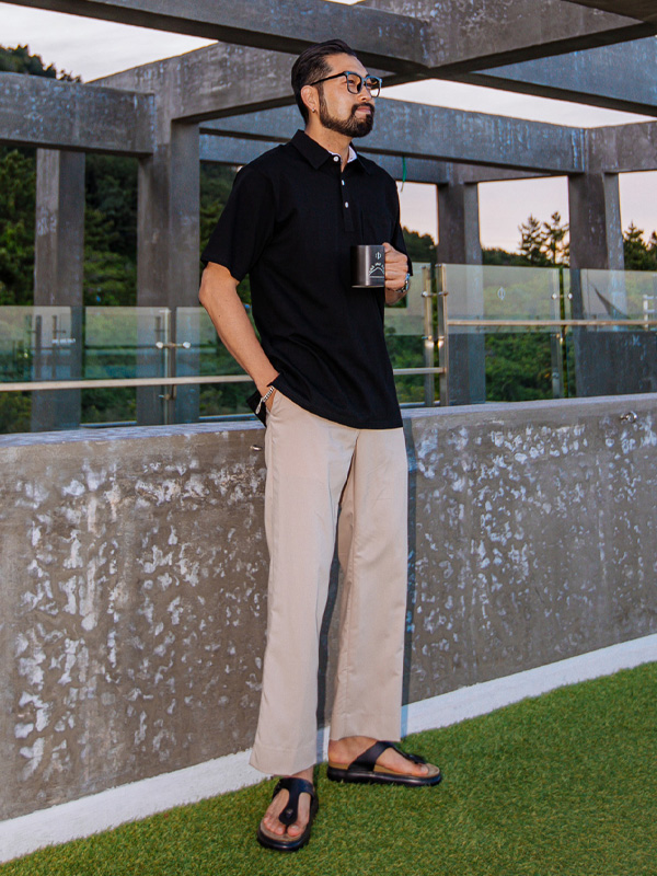 (L~5XL)<br>크로머 short-sleeved collar T-shirt