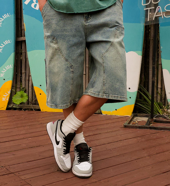 (M-4XL)<BR>아바칸 Bermuda denim banding shorts 692