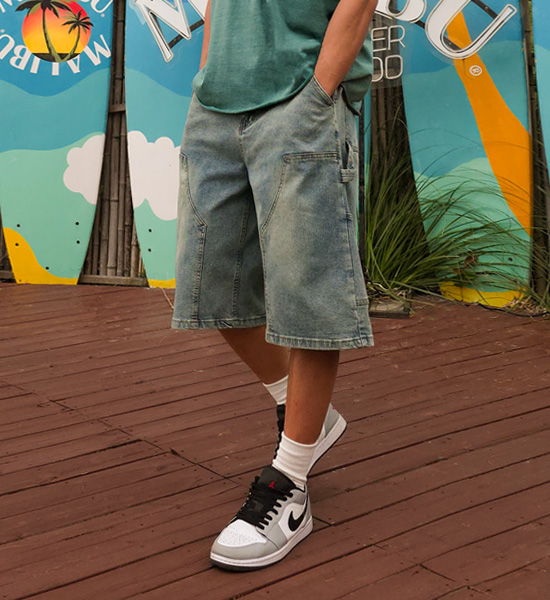 (M-4XL)<BR>아바칸 Bermuda denim banding shorts 692