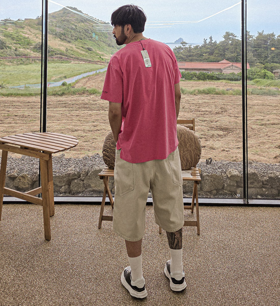 (XL-6XL)<br>포모나 pigment Short T shirts T027<br><font color="#072c81"><B>【 W.DNA 】</B></font>