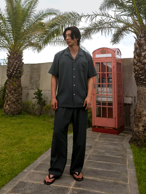 (XL-6XL)<BR>피온키 Open Collar short-sleeved shirt SET003-N