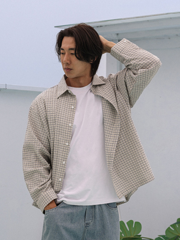 (XL-5XL)<BR>테임즈 checkered shirt