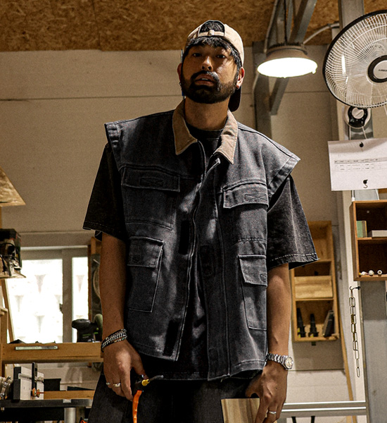 (XL-4XL)<br>페르니크 Kara denim vest 618