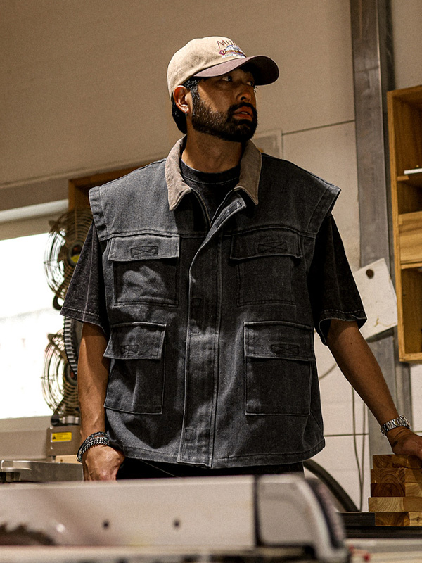 (XL-4XL)<br>페르니크 Kara denim vest 618