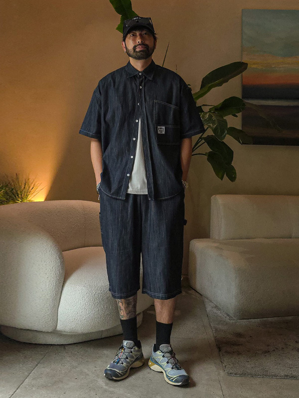 (XL-6XL)<br>스호턴 Non-wash jeans short-sleeved shirt