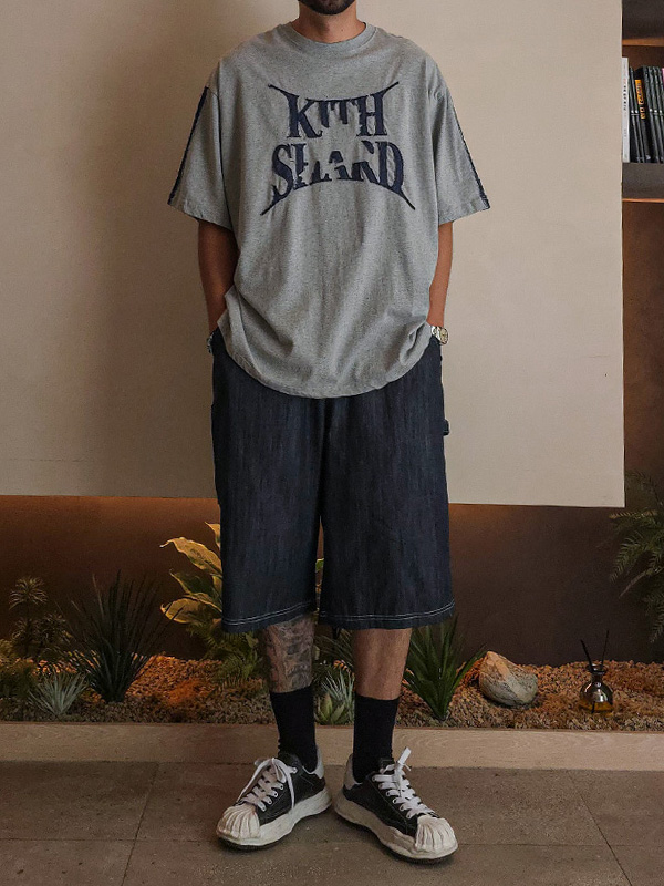 (XL-6XL)<br>스프리몽 Non-wash jeans Bermuda Banding Shorts