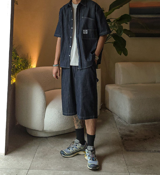 (XL-6XL)<br>스프리몽 Non-wash jeans Bermuda Banding Shorts